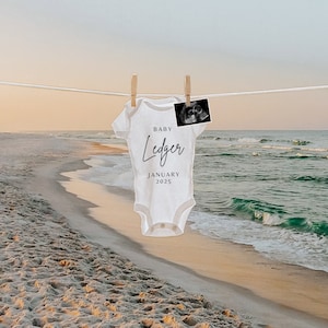 Summer Pregnancy Announcement Digital | Beach Baby Announcement | Beach Pregnancy | Gender Neutral Baby | Social media Facebook Instagram