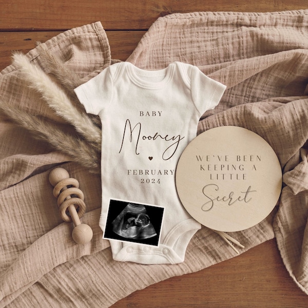 Neutral Pregnancy Announcement Digital | Simple Baby Announcement | We've Been Keeping A Secret | Download Social Media Facebook Instagram
