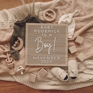 Anuncio de embarazo digital / Anuncio digital de bebé / It's A Boy / Letter Board Baby / Descargar redes sociales Facebook Instagram