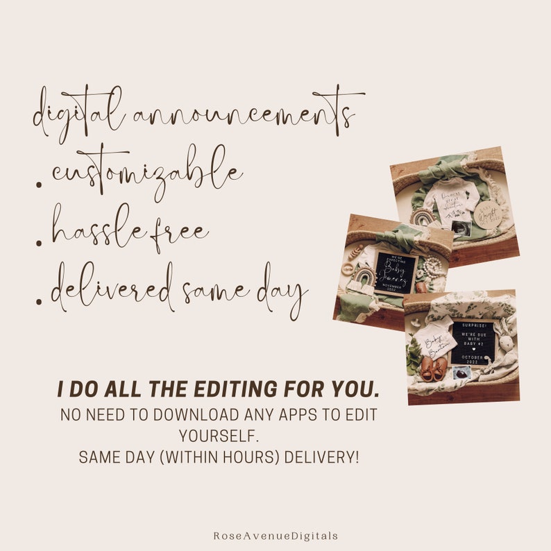 Digital Pregnancy Announcement / Digital Baby Announcement / Etsy