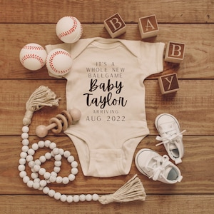 Faire-part de grossesse dans le baseball | Faire-part bébé de baseball numérique | Non sexiste | Réseaux sociaux Facebook Publication Instagram | Nouveau jeu de balle
