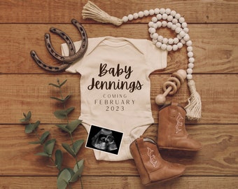 Digital Western Pregnancy Announcement / Digital Cowboy Baby Announcement / Simple Baby Onesie / Download Social Media Facebook Instagram