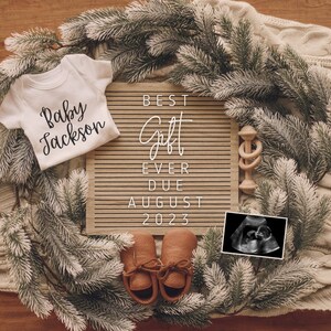 Digital Pregnancy Announcement / Christmas Baby Announcement / Best Gift Ever / Letter Board Baby / Download Social Media Facebook Instagram