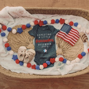 Digital Pregnancy Announcement / 4th of July Baby / Sparkler Baby / Independence Day Baby / Social media Facebook Instagram