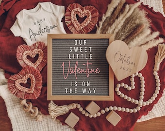 Digital Valentines Pregnancy Announcement / Valentine Baby Announcement Girl / Letter Board / Download Social Media Facebook Instagram