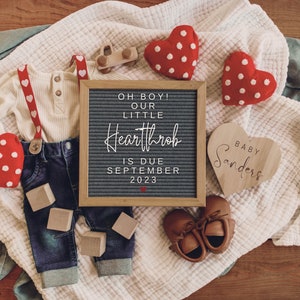 Digital Valentines Pregnancy Announcement / Valentine Baby Announcement / Baby Boy / Letter Board / Download Social Media Facebook Instagram