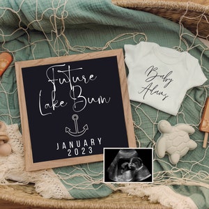 Digital Pregnancy Announcement / Summer Baby Announcement / Future Lake Bum / Lake Baby / Social media Facebook Instagram