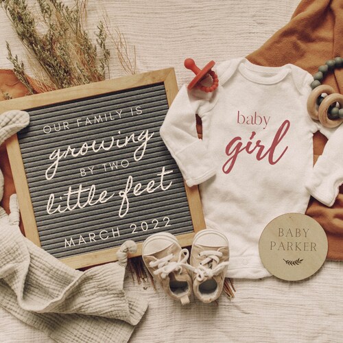 Girl Pregnancy Announcement Digital It's a Girl Gender Etsy