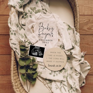 Digital Pregnancy Announcement / Christian Baby Announcement / Isaiah 60:22 / Baby Last Name / Download Social Media Facebook Instagram