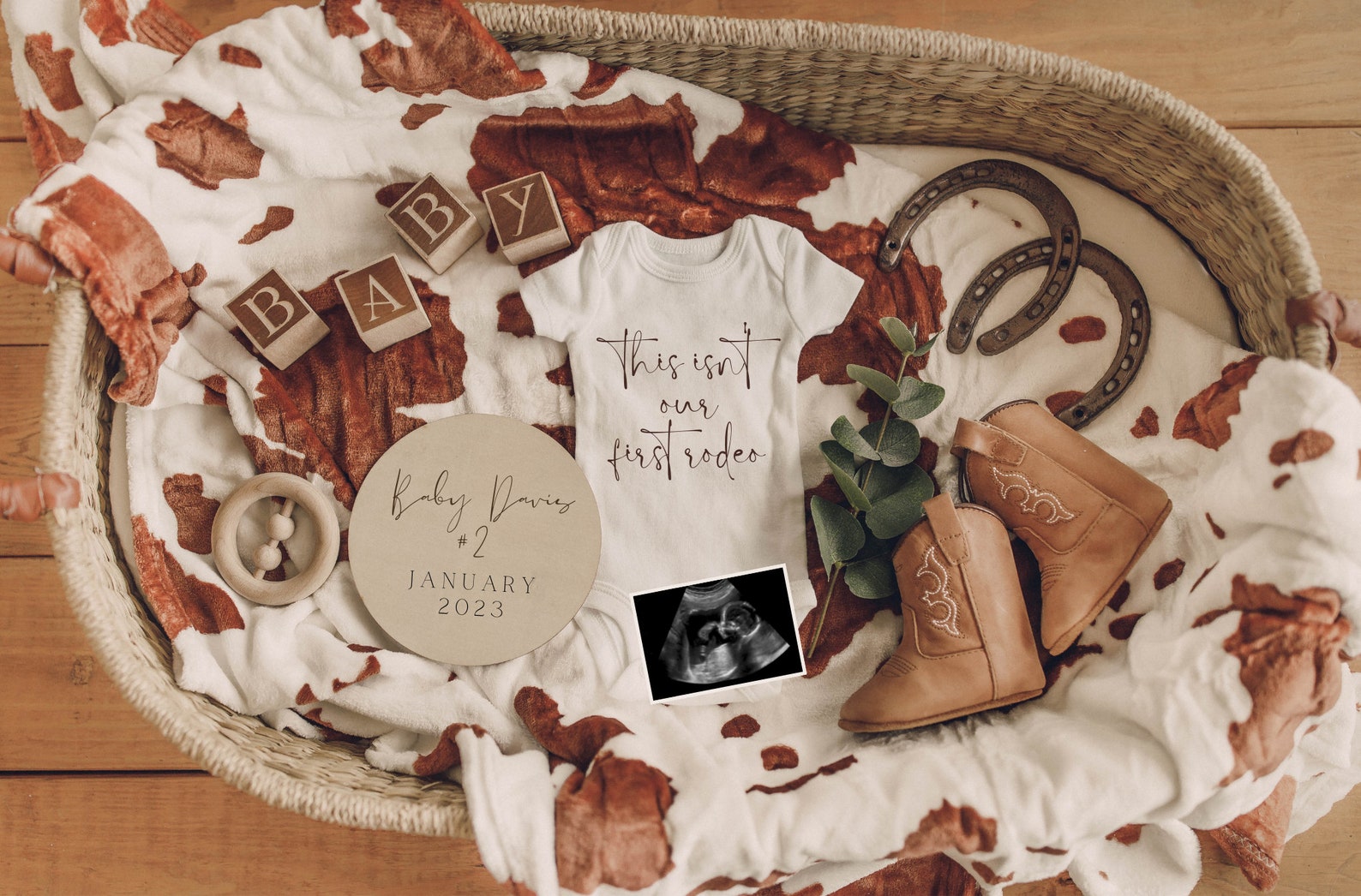 Digital Western Pregnancy Announcement / Digital Cowboy Baby Etsy