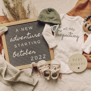 Digital Pregnancy Announcement / Gender Neutral / Baby Announcement / Letter Board Baby / Expecting / Social media Facebook Instagram