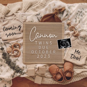 Digital Twin Pregnancy Announcement / Digital Twin Announcement / Simple Pregnancy Announcement / Download Social Media Facebook Instagram