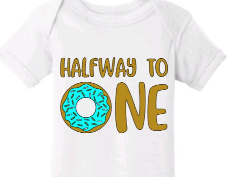 SVG File Donut Halfway to One Baby's Svg Designs - Etsy