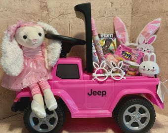 Toddler Girls Spring Basket Birthday Jeep Plushy Ballerina. Toys & Easter Candy