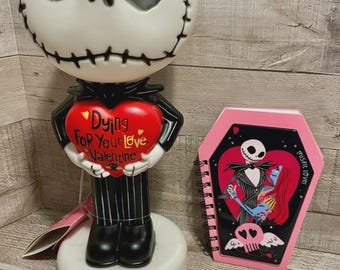 Nightmare Before Christmas Jack Skellington Blow Mold Night Lamp W/ Jack & Sally Journal Gift Set