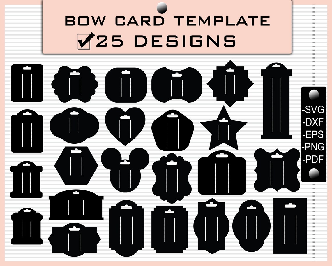 25 Bogen Karte Vorlage SVG Bogen Display Karte Haarclip Etsy Schweiz