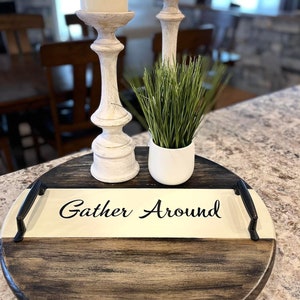 Lazy Susan Decorative Tray, Gather, Wooden Lazy Susan for Dinning Table, Custom Lazy Susan Turntable - Wedding and Anniversary Gift
