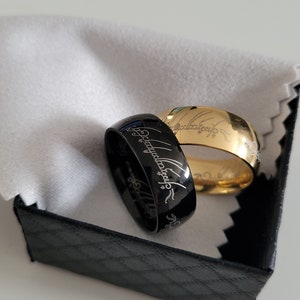 Unieke ring Lord of the rings, Lord of the ring ring, The Hobbit, de ene ring, wolfraam ring, zwarte kleur, goud, vrouw & man
