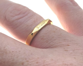 Anillo mujer, anillo mensaje te amo, oro, declaración de amor, alianza amor, barato, grabado, te amo, día de San Valentín, idea de regalo