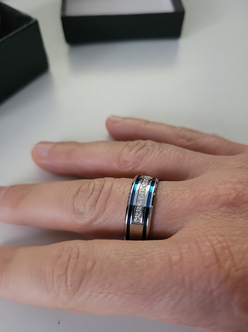 Mens Engagement Ring, Mens Promise Ring, Mens Wedding Band, Mens Wedding Ring, Cheap Mens Engagement Ring image 2