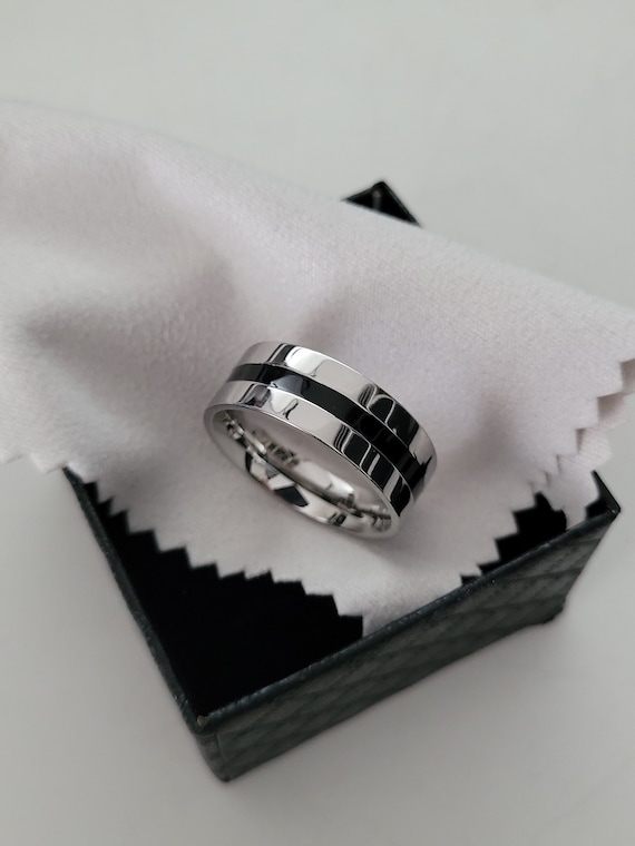 Men's Stainless Steel Black Stripe Ring, Men's Silver Ring, Men's Promise  Ring, Engagement Ring, Men's Jewelry, Gift for Boyfriend Husband - Etsy |  Mens stainless steel rings, Rings for men, Mens silver rings