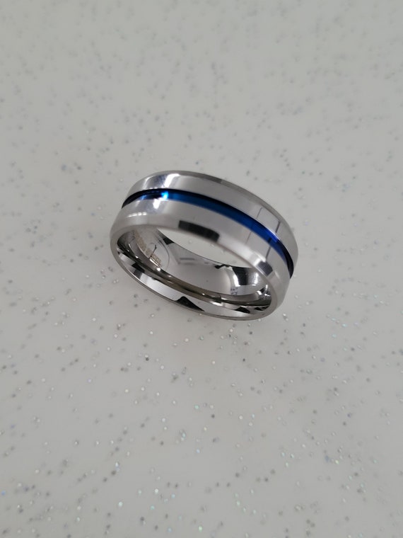 14ct White Gold Twilight Blue Sapphire 0.32ct And Diamond 0.19ct  Contemporary Design Ring - Sale from Personal Jewellery Service UK