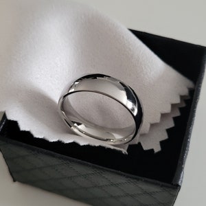 Anillo de bodas de acero, anillo de acero inoxidable, color plateado, anillo de bodas para hombres, 4 mm, 6 mm, 8 mm, barato, regalo pareja mujer y hombre 6mm couleur argent
