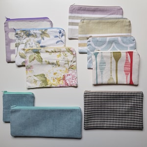 Recycled pouch · Upcycled fabric pouch · Fabric pencil case · Upcycled zipper pouch