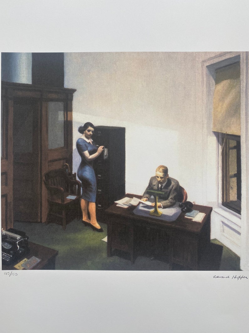 Edward Hopper Office at Nigh After Edward Hopper Etsy