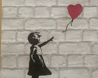 Banksy 3D Spray" Balloon Girl" lithograph, Certificate, Signed, Top! Wall Art