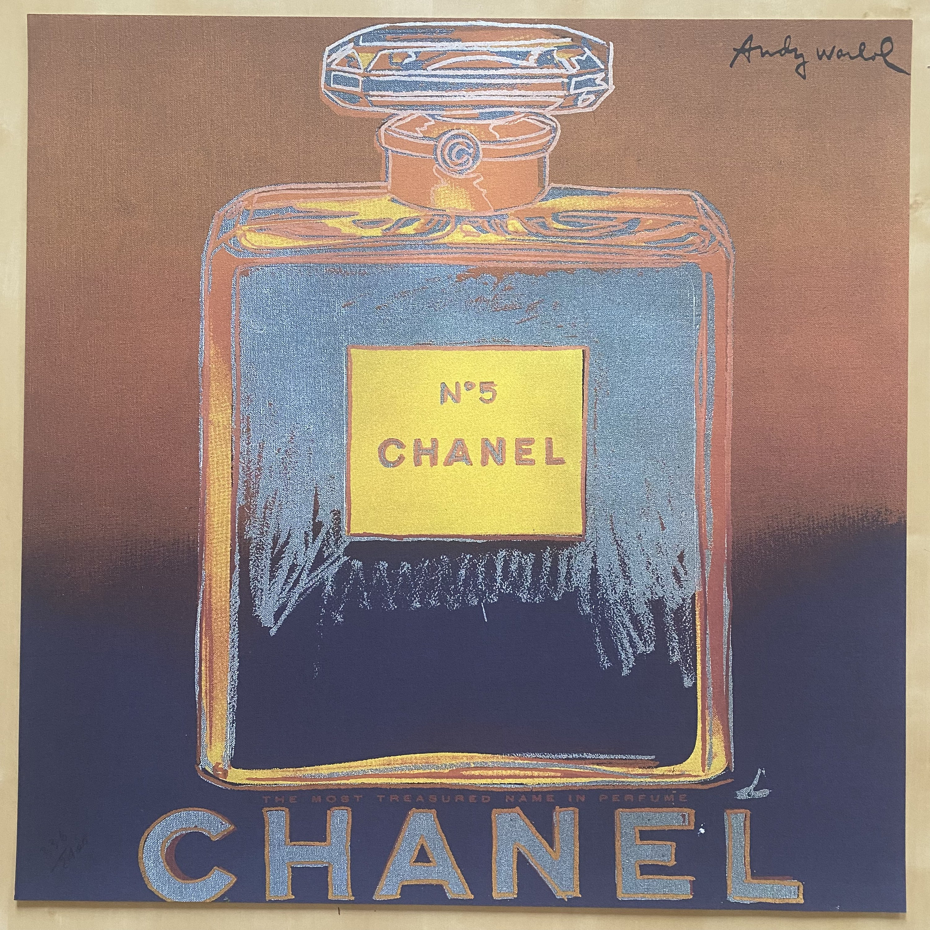 Original Vintage Chanel No. 5 Perfume Poster by Andy Warhol 1997