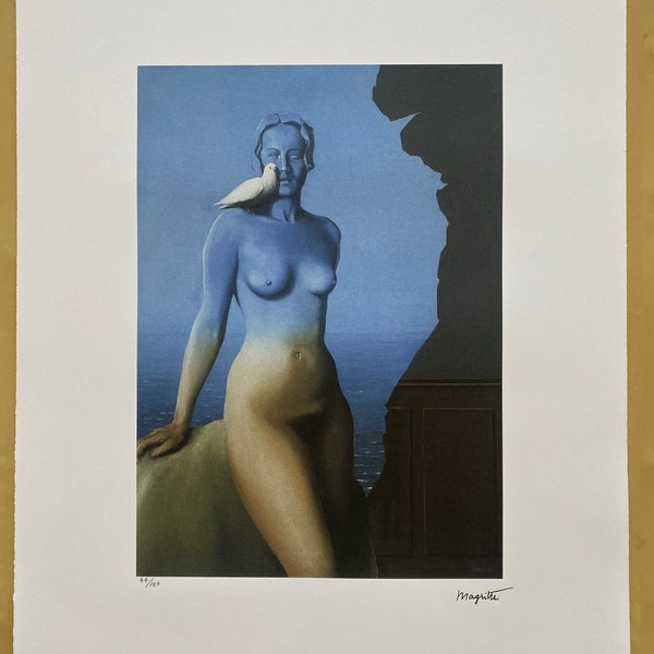 Rene Magritte "Black Magic, 1945" lithograph - Certificate, Signed, Top! Wall Art