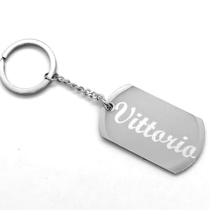Stainless Steel Personalized Name Plate Keychain + free engraving