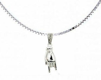 Lucky Horns Hand Necklace Gift for Men and Women in 925 Silver