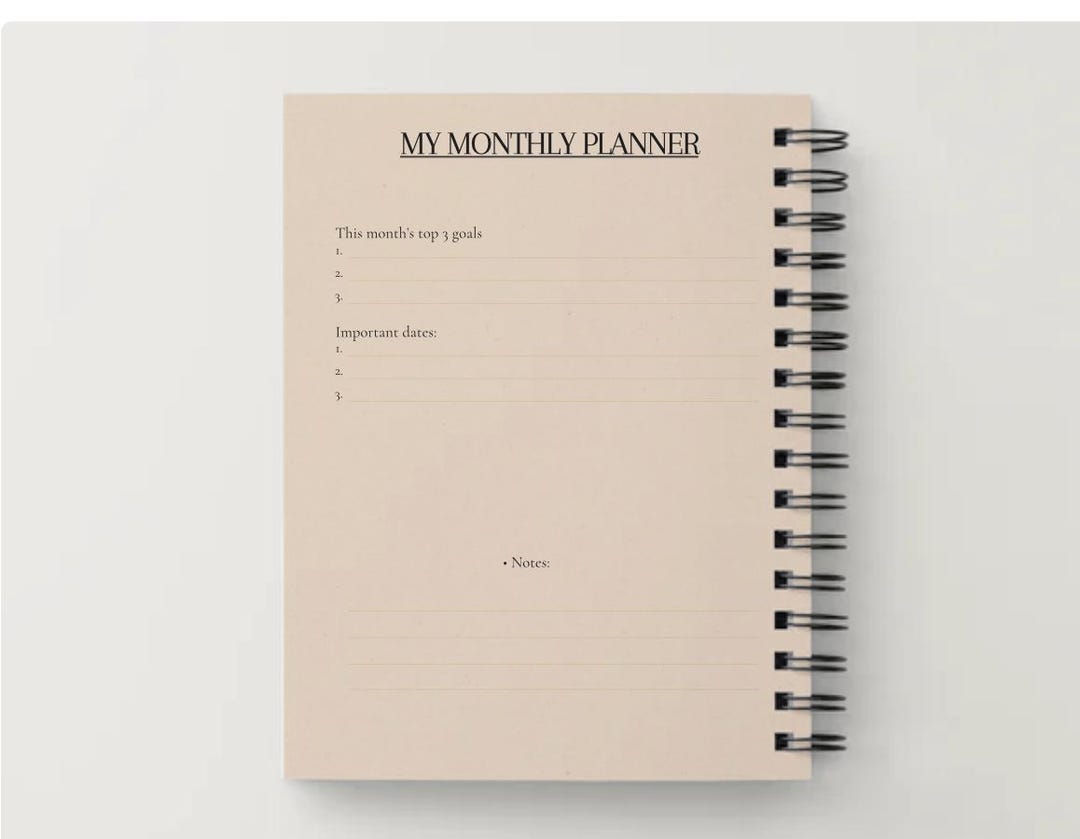2025-2026 Monthly Planner Printable | Minimalist Calendar PDF | Goal ...