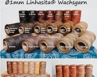 Ø1mm Linhasita® Waxed Yarns: 5m/ 10m/ 20m ~ Macrame Yarn • Jewelry Making • Craft Yarns • Waxed Cords • Leather Sewing Threads • Bookbinding