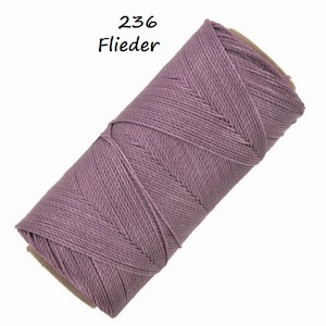 Fils cirés Linhasita® Ø1 mm : 5 m/10 m/20 m fil en macramé Fabrication de bijoux Fils d'artisanat Cordons cirés Fils à coudre pour cuir Reliure 236 Flieder