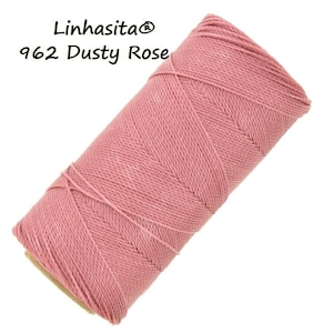 Fils cirés Linhasita® Ø1 mm : 5 m/10 m/20 m fil en macramé Fabrication de bijoux Fils d'artisanat Cordons cirés Fils à coudre pour cuir Reliure 962 Dusty Rose