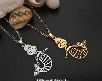 Edelstahl Halskette Meerjungfrau ~ Minimalistisch • Hypoallergen • Ozean • Geschenk für Freundin • Geschenk für Sie • Halskette für Mädchen