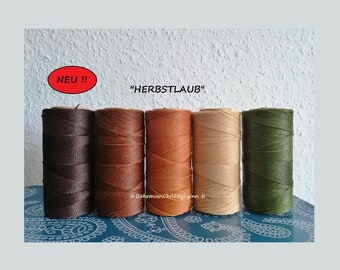 Ø0.75mm SET: 5 x 10m/ 20m Linhasita® Waxed Yarns ~ Macrame Yarns • Jewelry Making • Waxed Cords • Leather Sewing • Leatherwork • Scrapbook