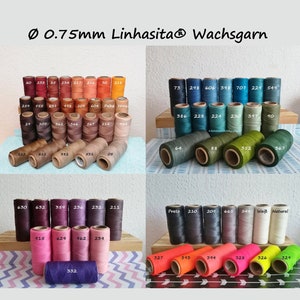 Ø 0,75mm Linhasita® Wachsgarn: 5m/ 10m/ 20m Makramee, Schmuckherstellung, Bastelgarn, gewachstes Garn, Leder Nähgarn, Polyester Wachsgarn Bild 1