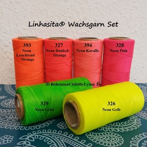 Ø 1mm Linhasita® Wachsgarne: 5m/ 10m/ 20m Makrameegarn Makrameeschnur Schmuckherstellung Wachsschnüre Ledernähgarn Buchbinderei Bild 10