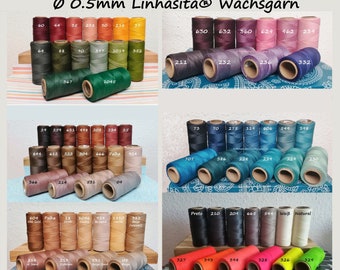 Ø 0,5mm Linhasita® Wachsgarn: 5m/ 10m/ 20m - Makrameegarn • Schmuckherstellung • Kunsthandwerk • Ledernähgarn • Lederverarbeitung