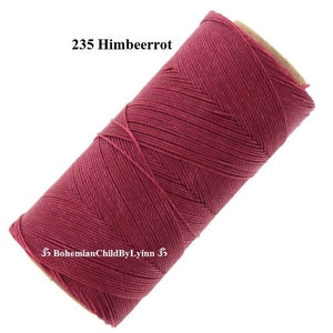 Ø 1mm Linhasita® Wachsgarn: 5m/ 10m/ 20m Makrameegarn Makrameeschnur Schmuckherstellung Wachsschnüre Ledernähgarn Buchbinderei 235 Himbeerrot