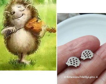 Stainless Steel Hedgehog Stud Earrings ~ Animal Lover • Porcupine • Cute Stud Earrings • Gifts for Her • Kids' Earrings • Hypoallergenic