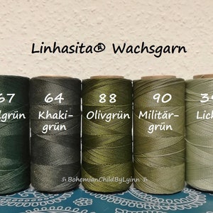 Ø 0,5mm Linhasita® Wachsgarn: 5m/ 10m/ 20m Makrameegarn Schmuckherstellung Kunsthandwerk Ledernähgarn Lederverarbeitung Bild 9