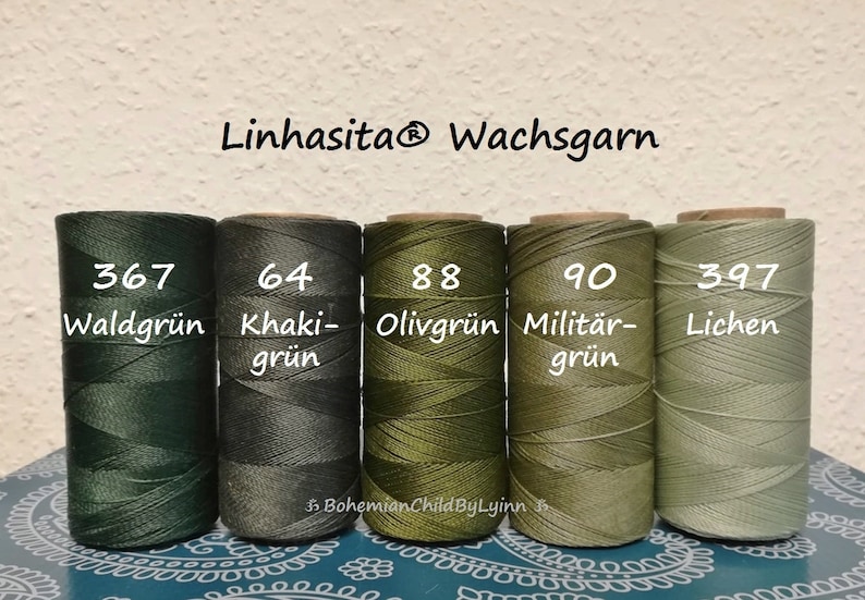 Ø 0,5mm Linhasita® Wachsgarn: 5m/ 10m/ 20m Makrameegarn Schmuckherstellung Kunsthandwerk Ledernähgarn Lederverarbeitung Bild 9