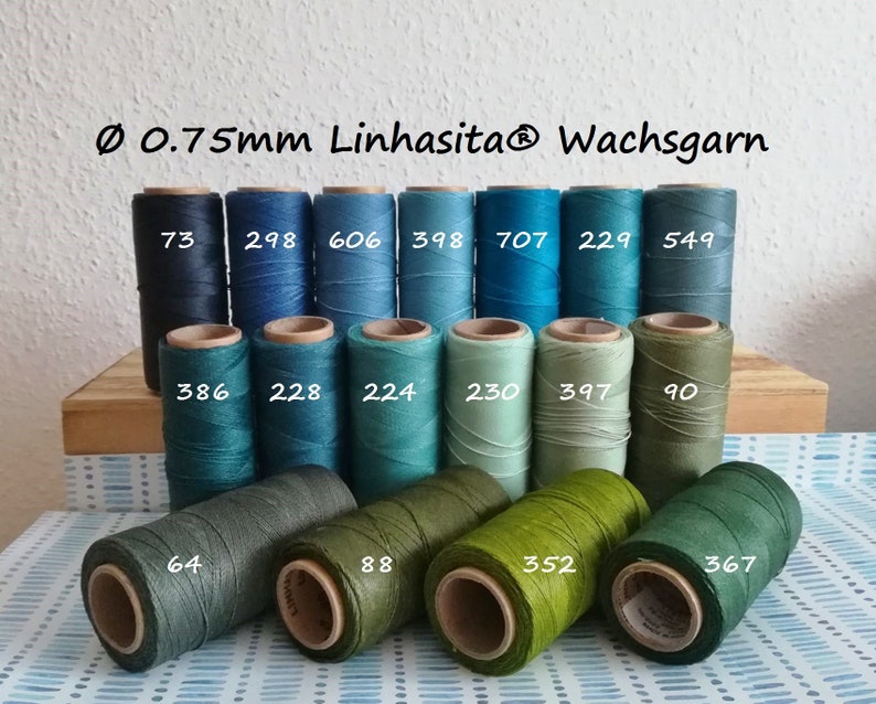 Ø 0.75mm Linhasita® Waxed Yarns: 5m/ 10m/ 20m Macrame Cords, Jewellery Making, Craft Yarns, Polyester Waxed Yarns, Leather Sewing Yarns afbeelding 3