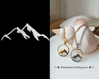 Berg Halskette aus vergoldetem/ silberton Edelstahl ~ Minimalistisch • Abenteuer • Bergsteigen • Geschenk für Sie •  Geschenk für Freundin