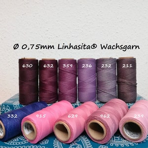 Ø 0.75mm Linhasita® Waxed Yarns: 5m/ 10m/ 20m Macrame Cords, Jewellery Making, Craft Yarns, Polyester Waxed Yarns, Leather Sewing Yarns afbeelding 4